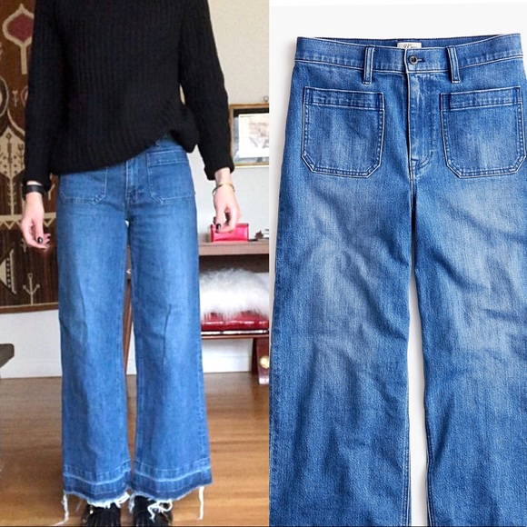 point sur wide leg crop jeans